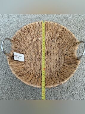 Straw Studios Braided Seagrass Round Storage Basket - Natural Tan wicker
